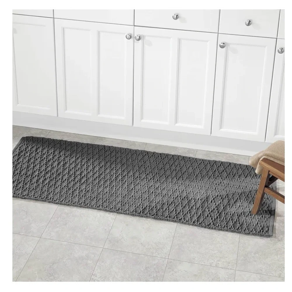 mDesign Soft 100% Cotton Rug,60 x 21,Luxury Hotel-Style Rectangular Spa Mat Rug